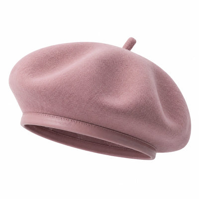 Béret femme taille unique rose en textile effet feutré style classique