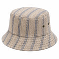 Chapeau bob taille unique en tissu beige bleu à rayures style décontracté