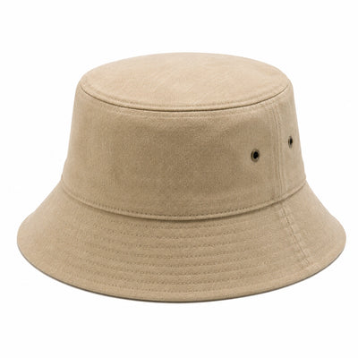 Chapeau bob taille unique en coton beige avec œillets style décontracté
