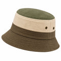 Chapeau bob taille unique en tissu kaki beige et vert style décontracté