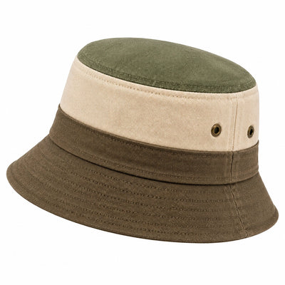 Chapeau bob taille unique en tissu kaki beige et vert style décontracté
