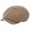 Casquette gavroche taille unique textile taupe à visière style rétro
