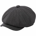 Casquette gavroche taille unique en textile gris anthracite à chevrons style rétro
