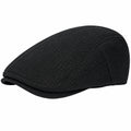 Casquette plate taille unique en tissu noir à motif chevrons style classique