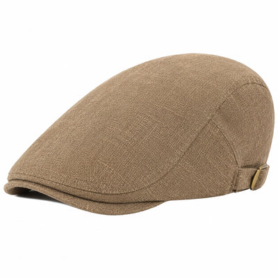 Casquette plate taille unique en tissu marron ajustable style classique