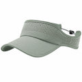 Visière de sport taille unique en textile vert sauge perforé réglable
