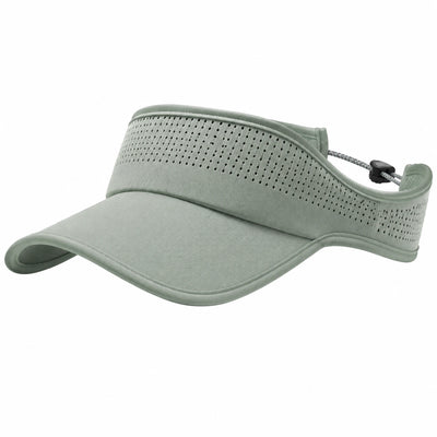 Visière de sport taille unique en textile vert sauge perforé réglable